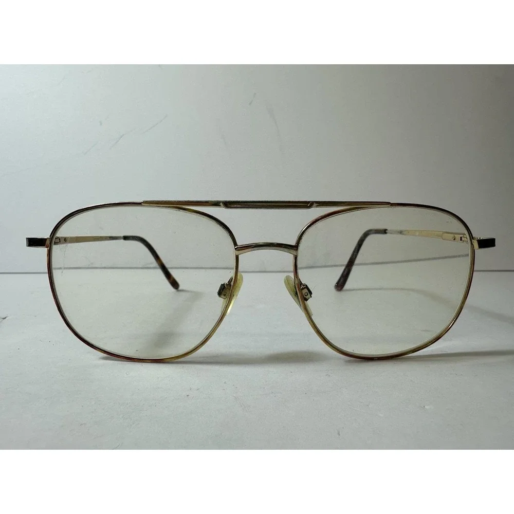 Tremont Tor Vtg 80 Aviator Dbl Bridge Eyeglasses Frames 58-16-145 Tortoise Shell
